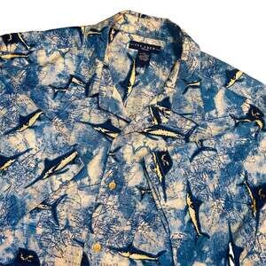 Ivy Crew Classics Hawaiian Men XL Short Sleeve Button Up Marlin Ocean Fish Luau